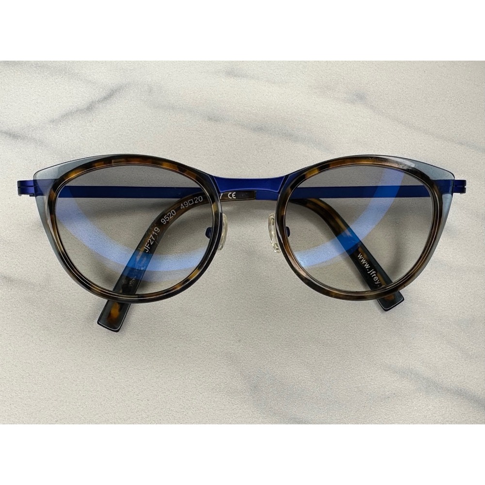 J.F. Rey JF2719 9520 Tortoise Blue Round Cat Eye Eyeglasses Frames 49-20-137